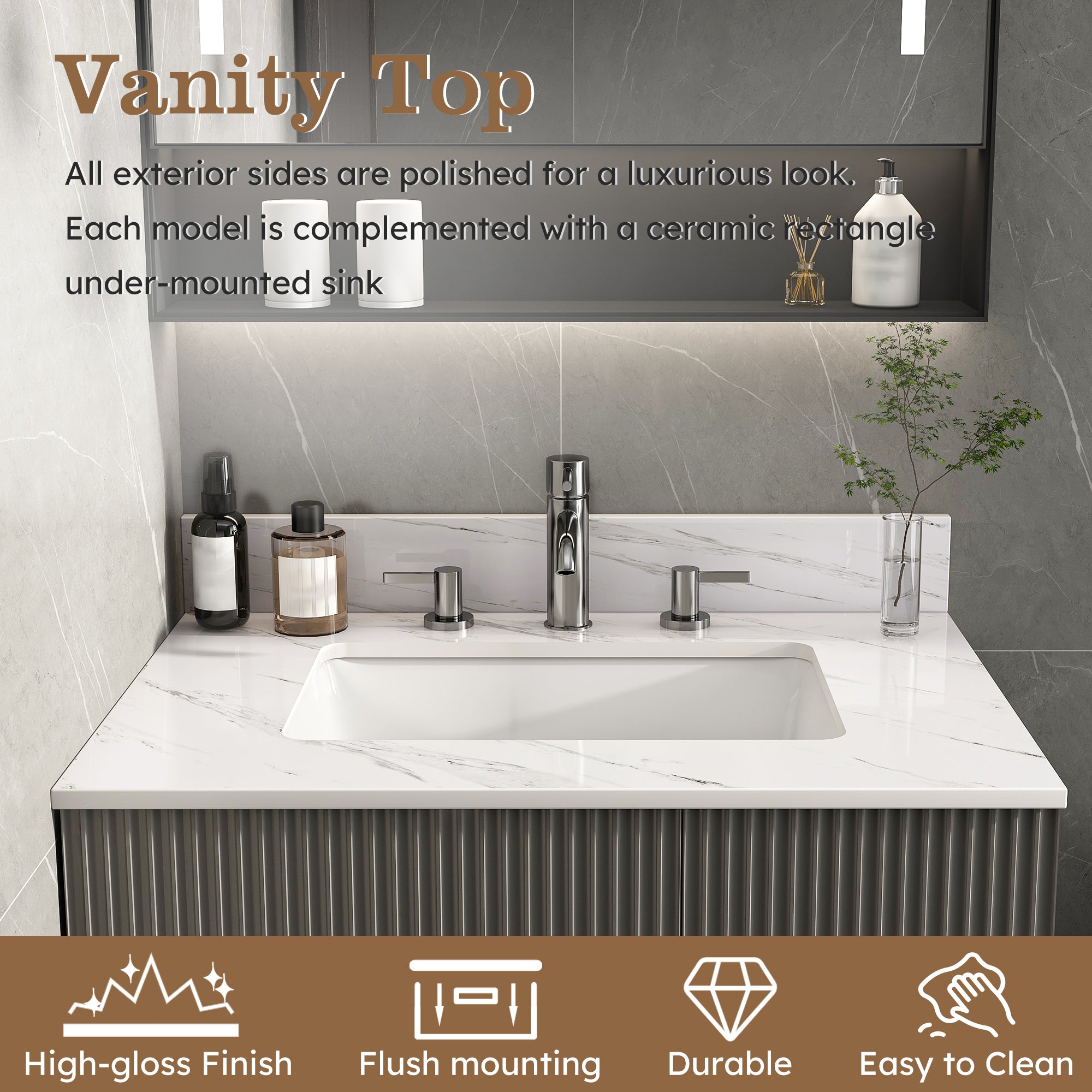 31 Inch Marble Vanity Top