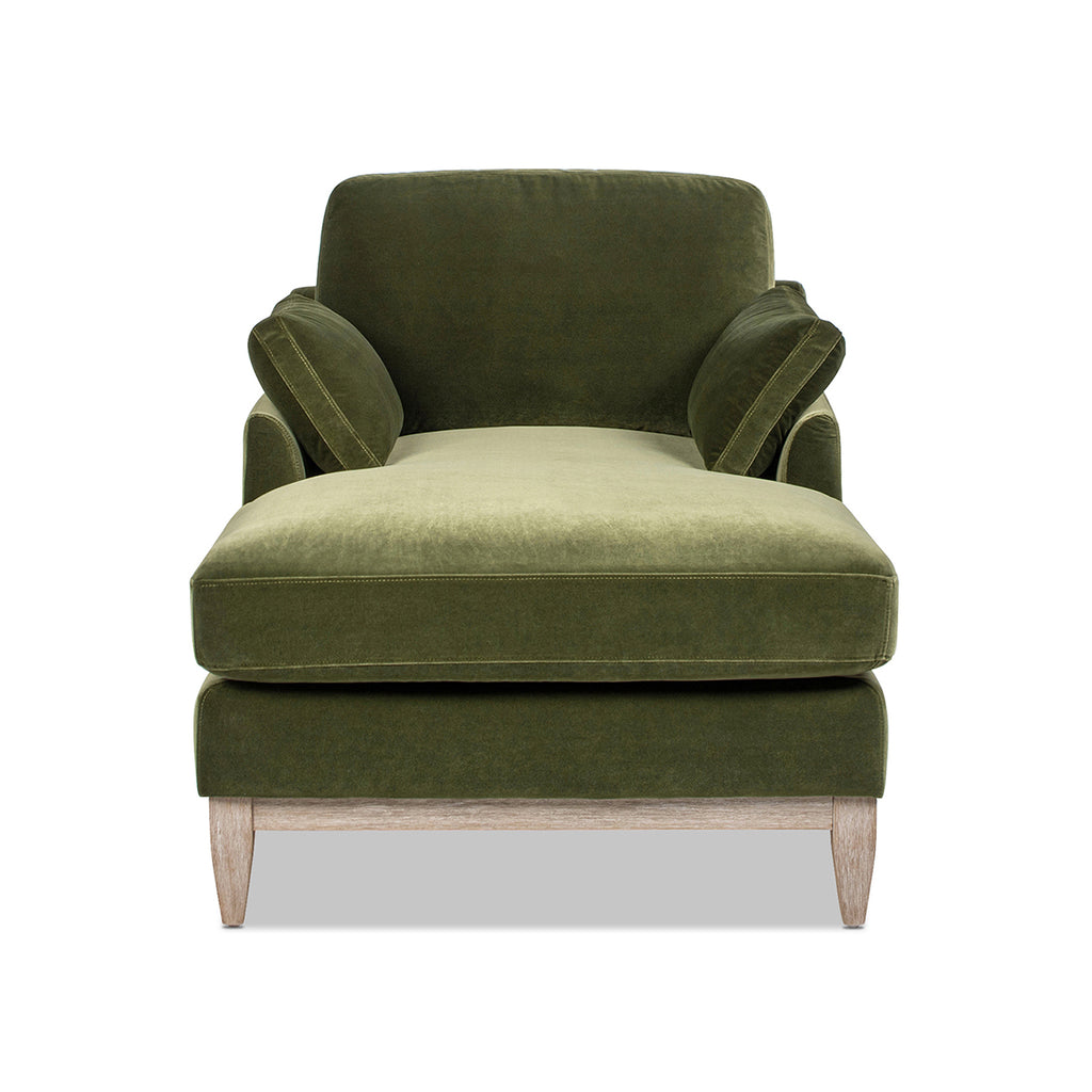 Pasadena Modern Farmhouse Chaise Lounge Chair, Olive