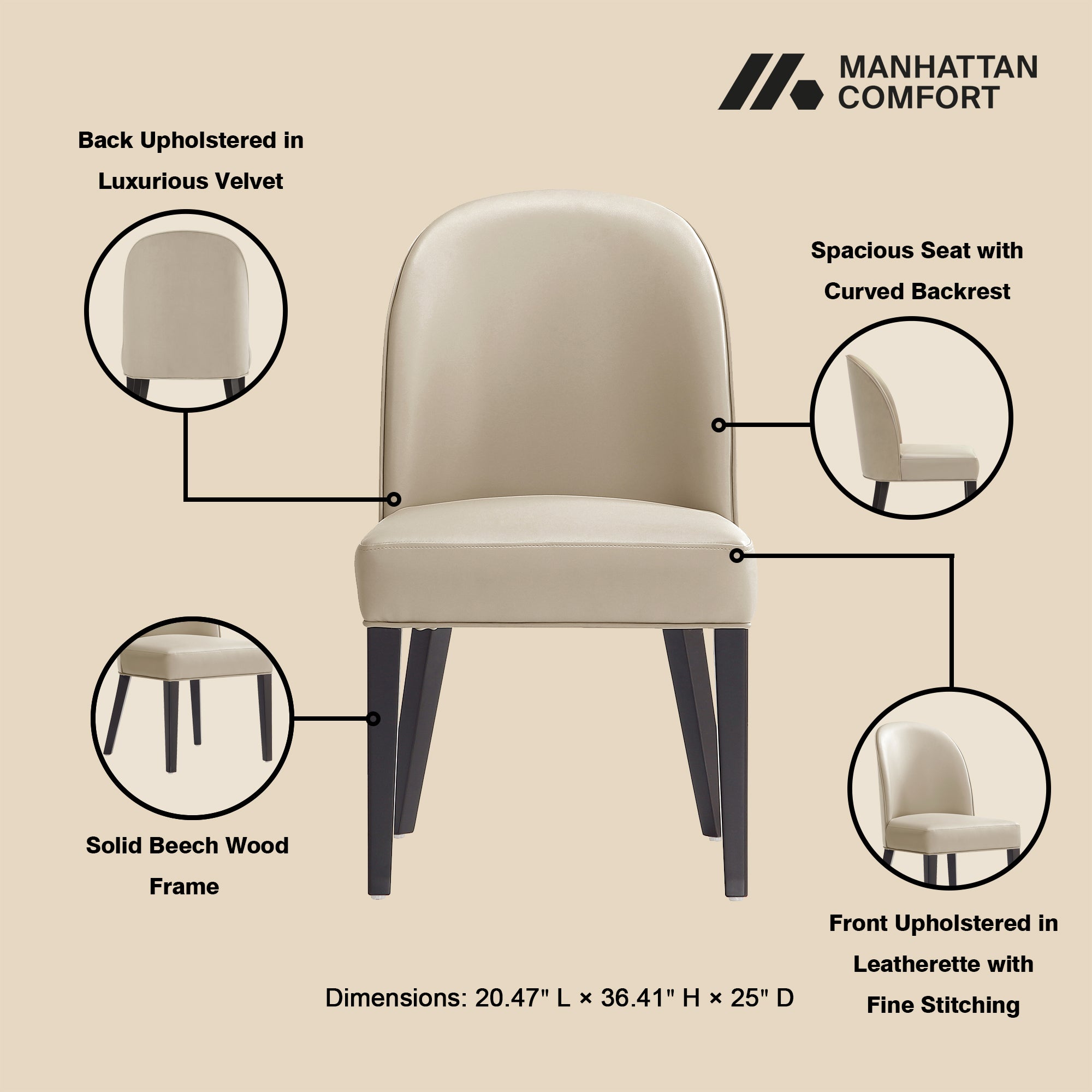 Hillman Wood Upholstered Dining Chair - Set of 2