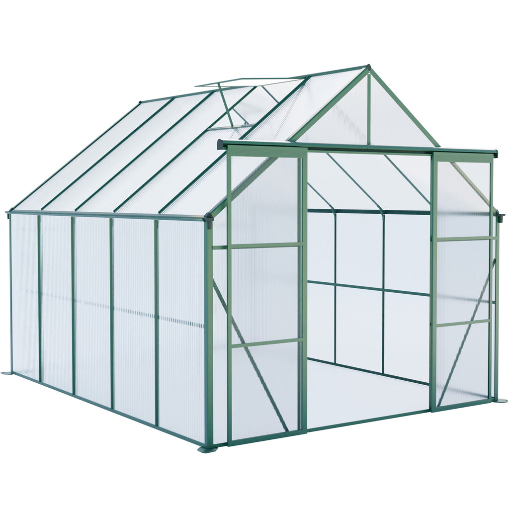8x10FT Double Door Polycarbonate Greenhouse