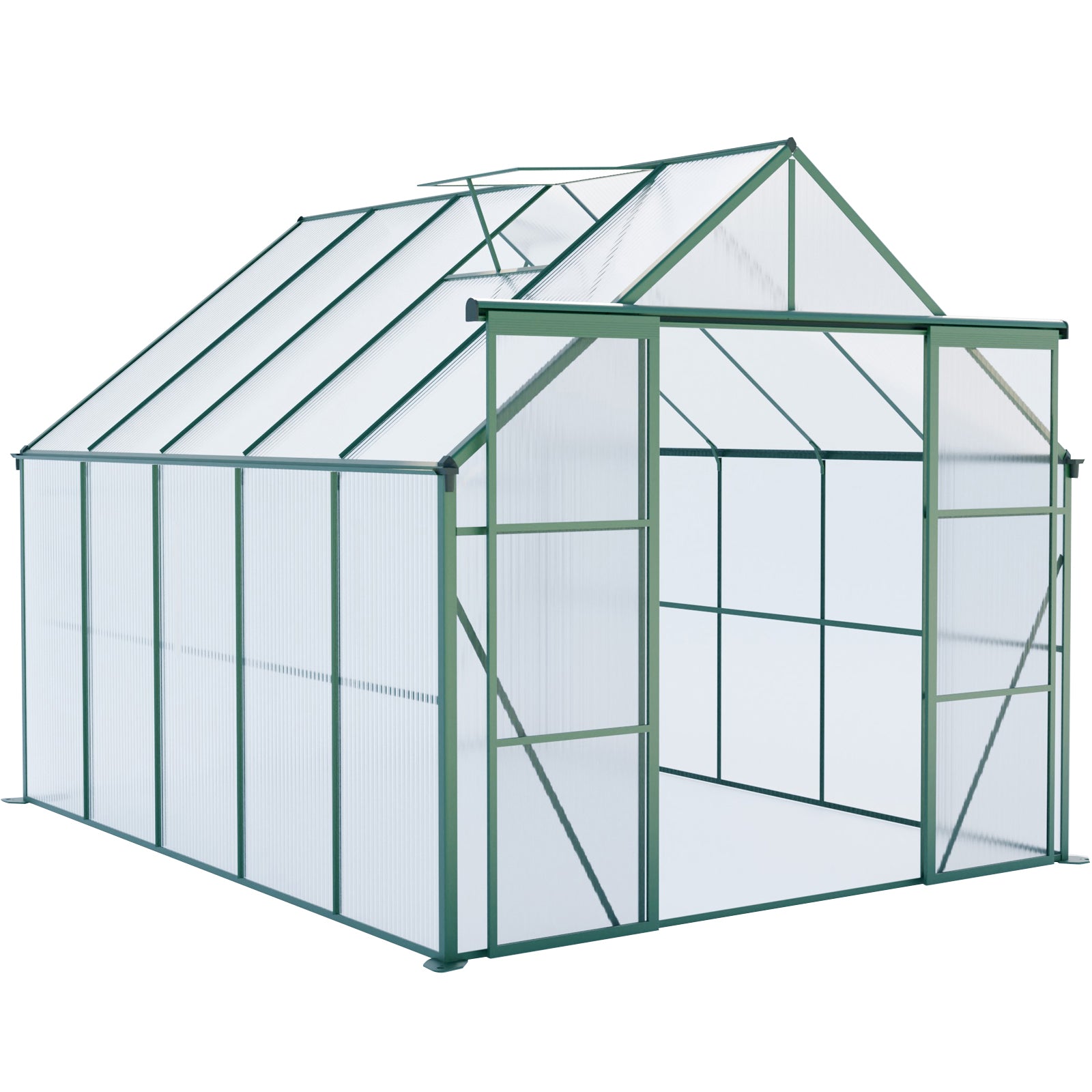 8x10FT Double Door Polycarbonate Greenhouse