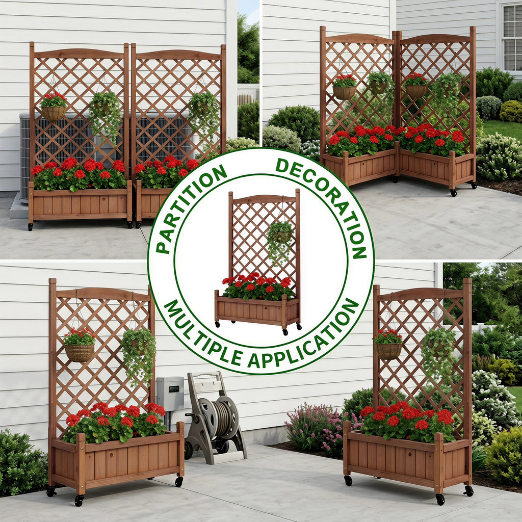 Raised Garden Bed with Trellis 2 Pack