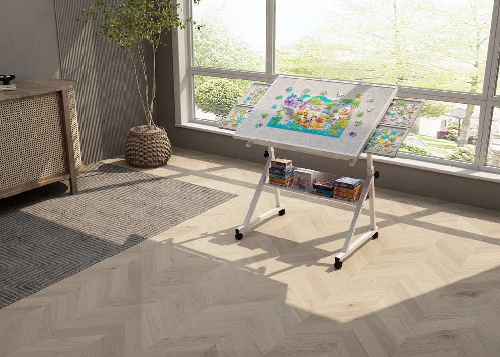1500 Piece Jigsaw Puzzle Metal Table with 4 Trays
