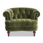 La Rosa Victorian Tufted Upholstered Accent Chair, Olive