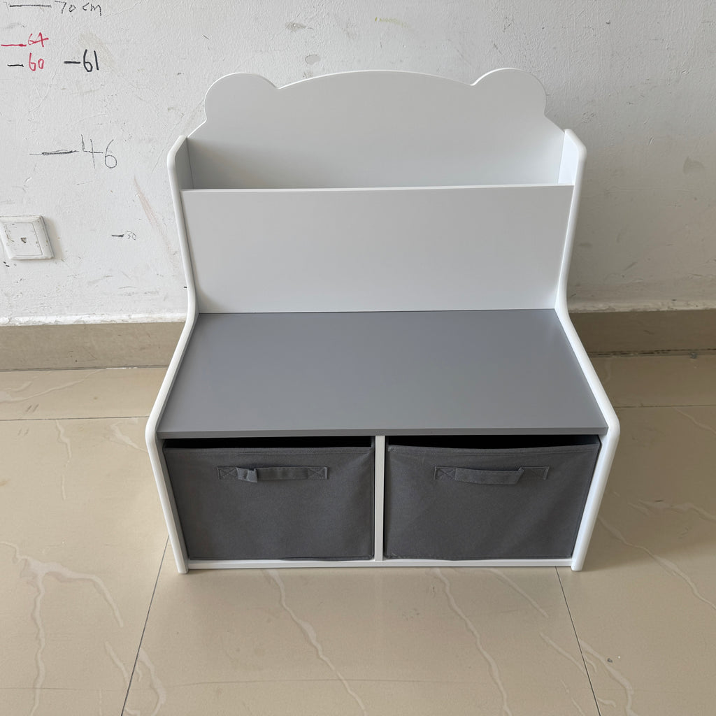 Kids Bookshelf with Storage Bins