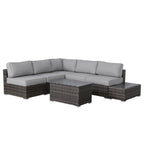 Fully Assembled 4-Person Wicker Patio Set with Cushions