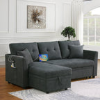 Reversible L-Shaped Sofa Bed with USB Port