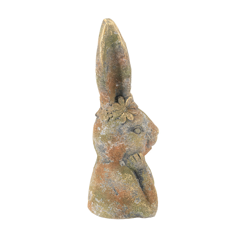 Antique Rabbit Figurine, 15.2-Inch Handcrafted Sculpture