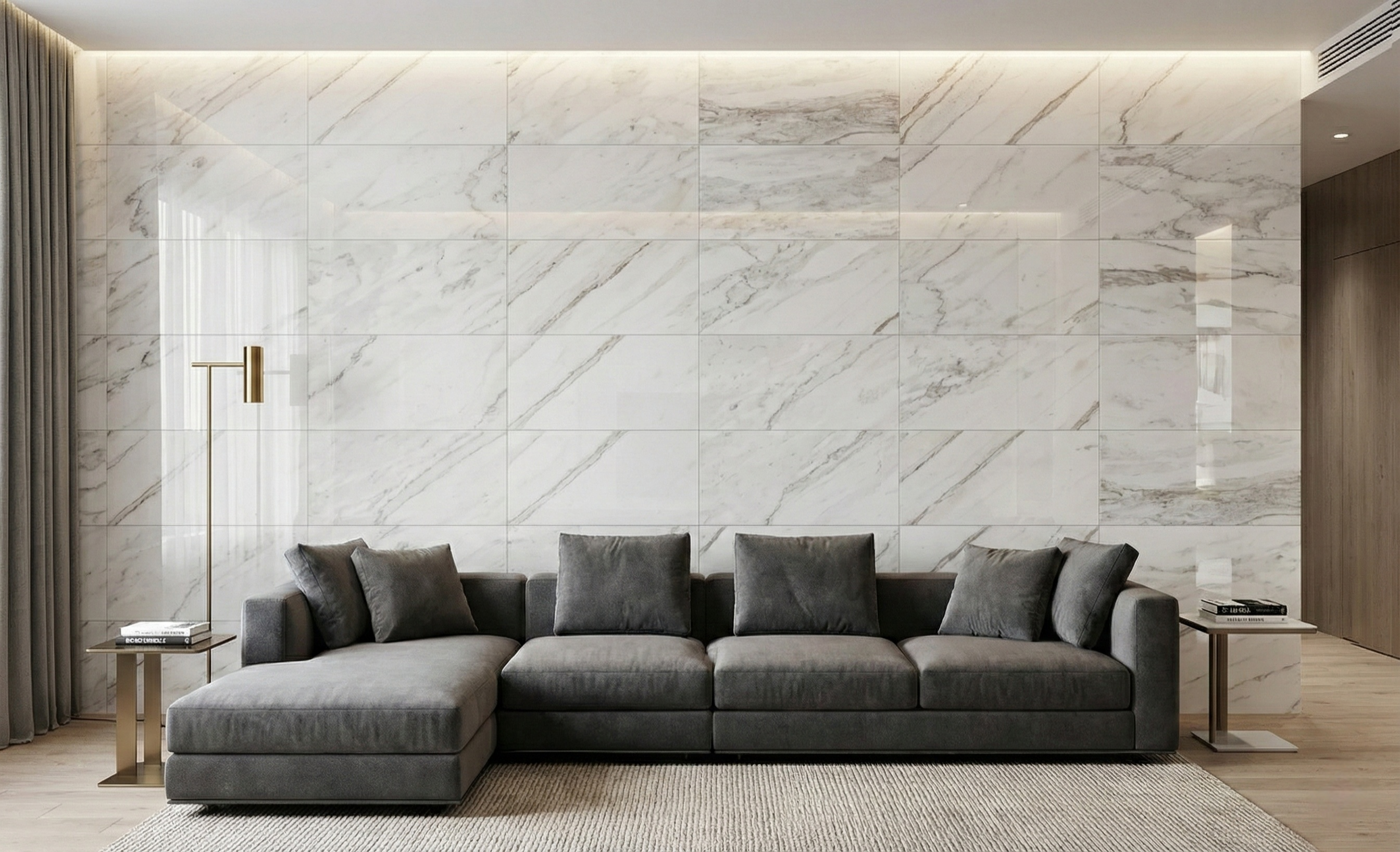 12x24 White Polished Marble Tile