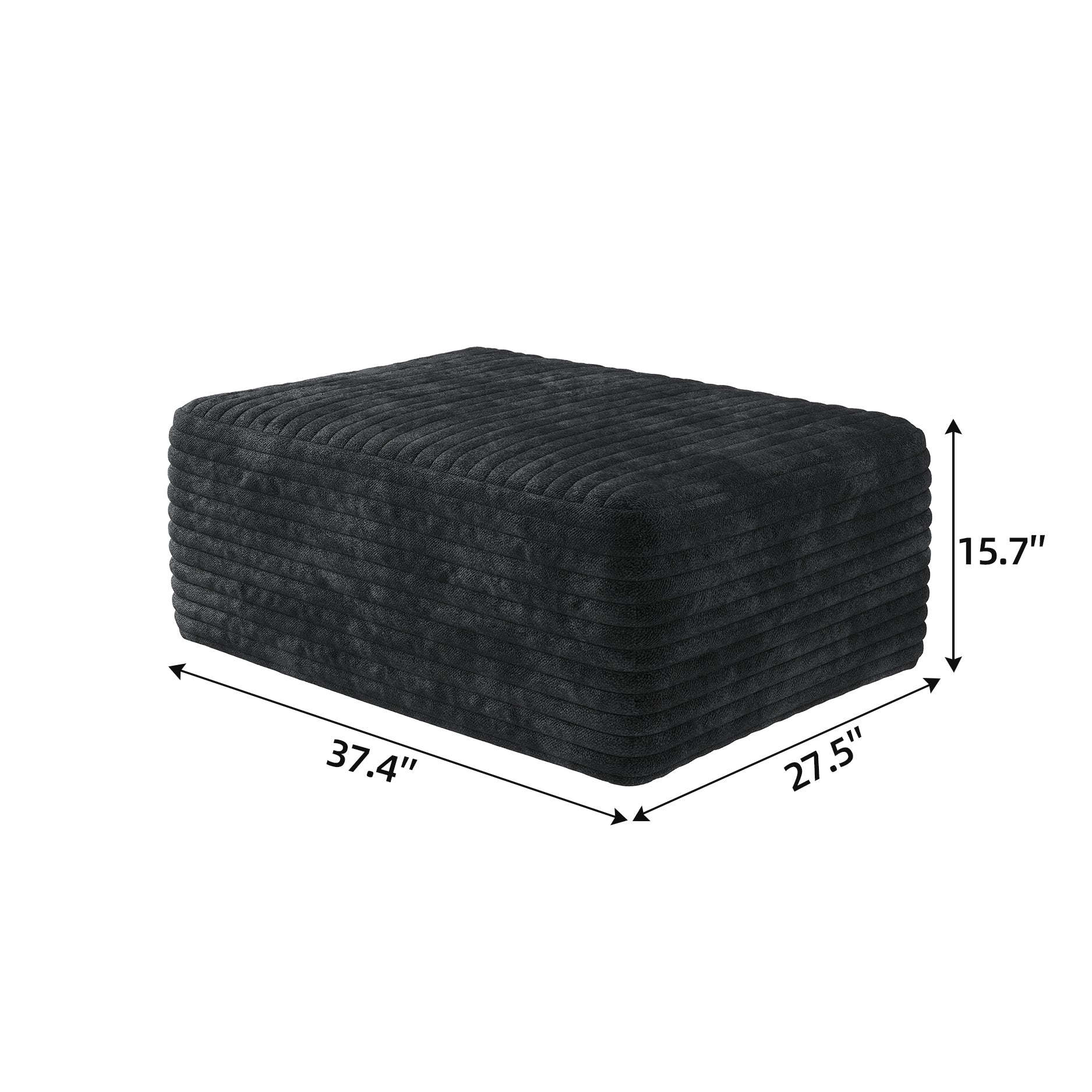 No Assembly Required Black Sofa Ottoman