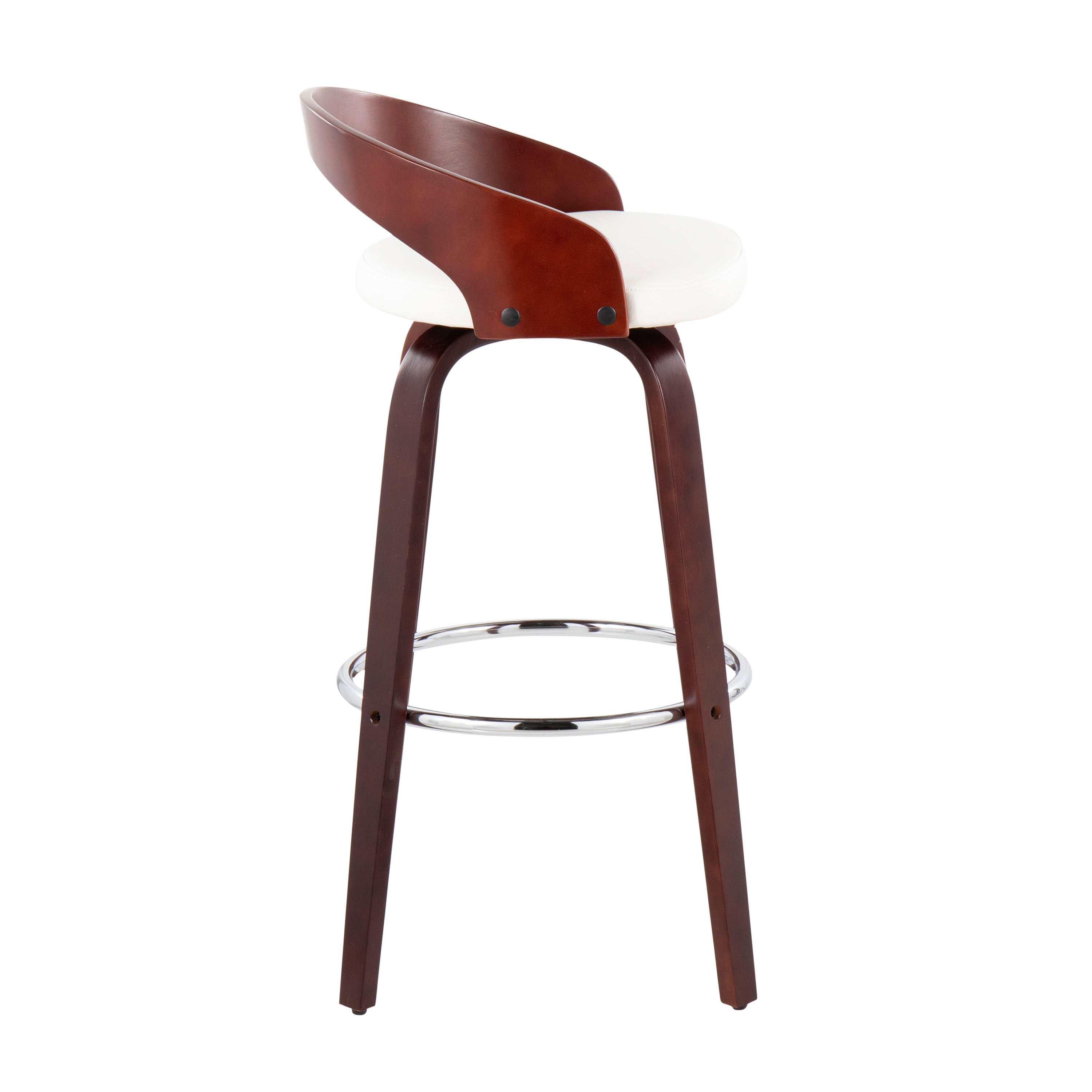 Mid-Century Modern Barstool with Swivel in Cherry