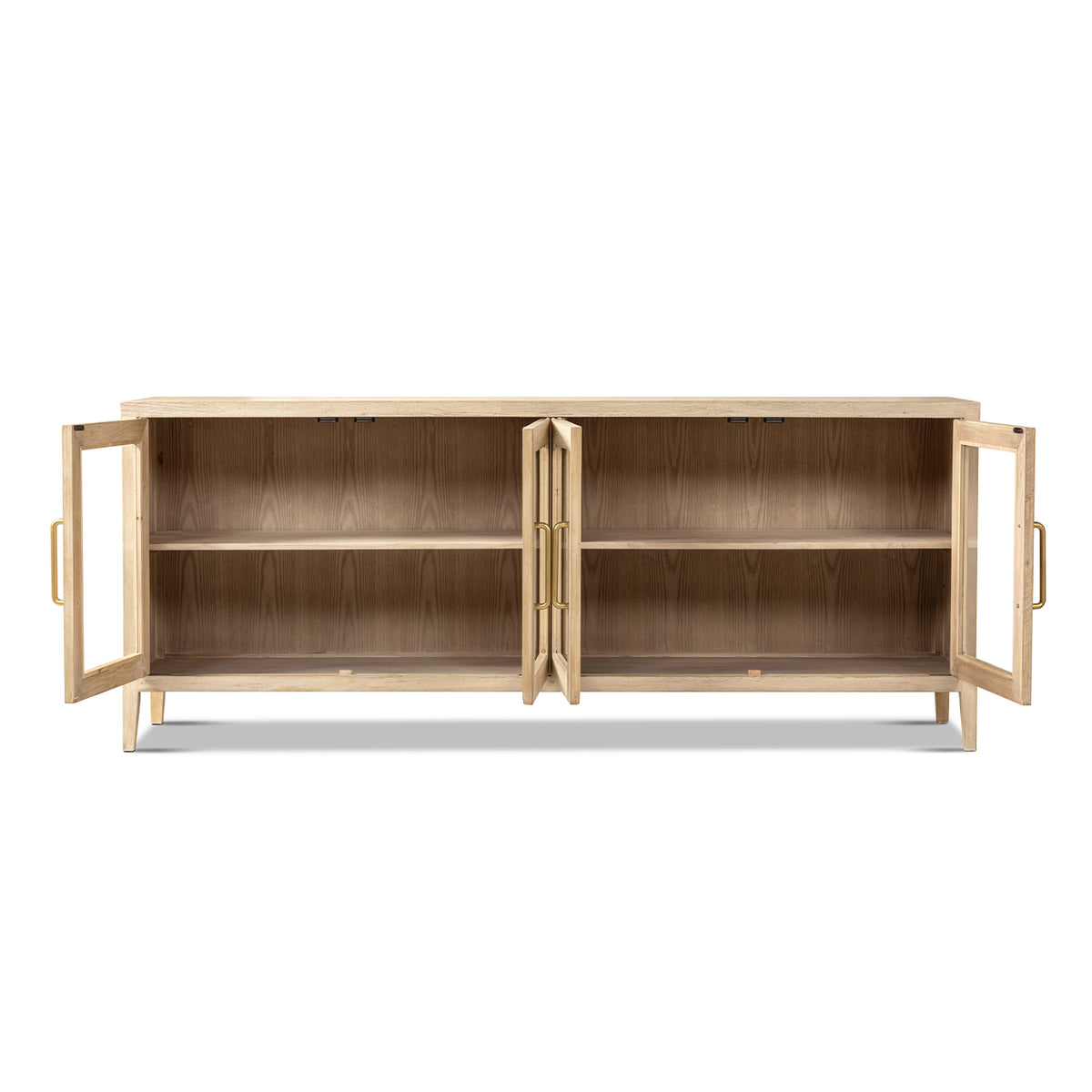 Marlowe 83-Inch Glass Door Sideboard, Brushed White