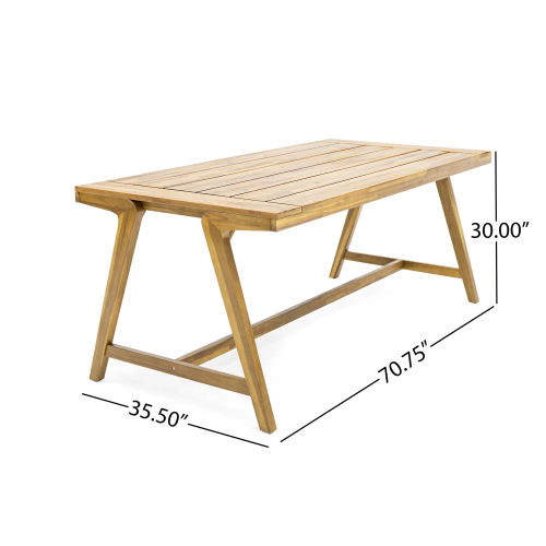 Modern Outdoor Dining Table, Acacia Wood Patio Table