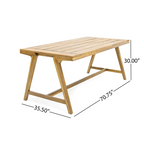 Modern Outdoor Dining Table, Acacia Wood Patio Table