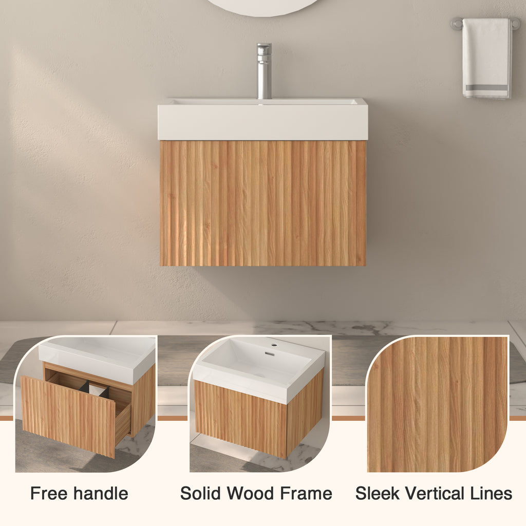 24" Bathroom Vanity with Sink - Modern Minimalist Design