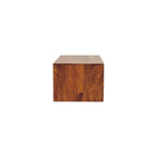 Solid Wood Lunar Wall-Mounted Media Unit, 2 Drawers, Chestnut