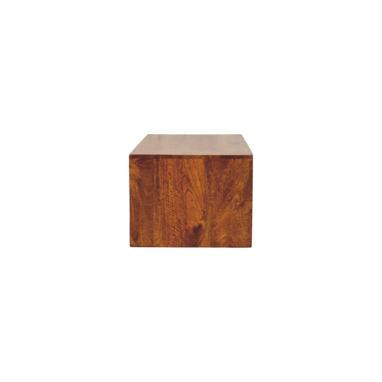 Solid Wood Lunar Wall-Mounted Media Unit, 2 Drawers, Chestnut