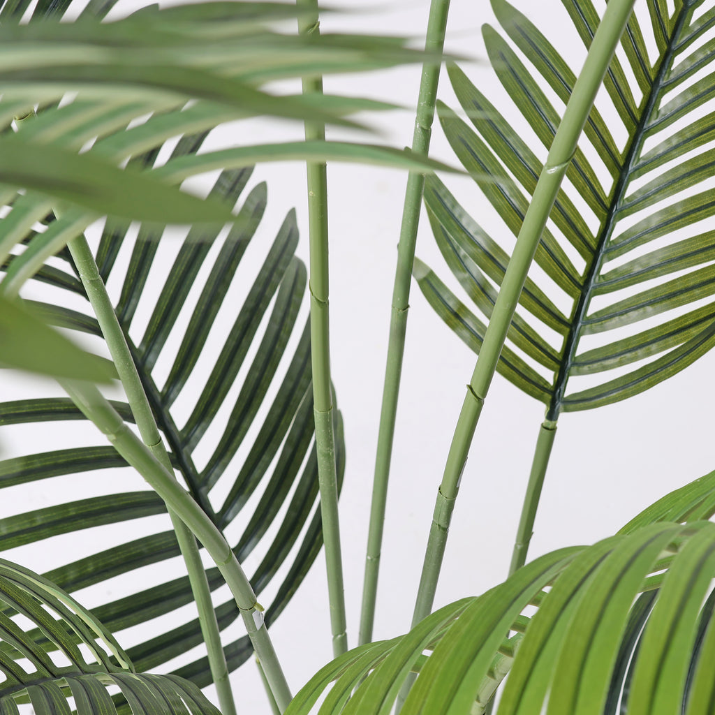 6-Foot Artificial Palm Tree Set of 2, Realistic Tropical Faux Plants, Green Leaves
