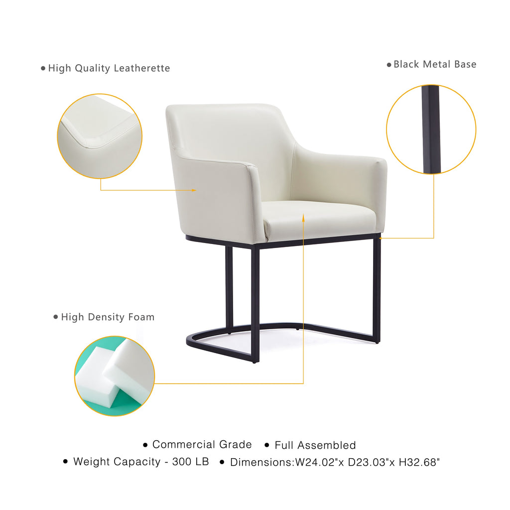 Serena Metal Vegan Leather Armchair