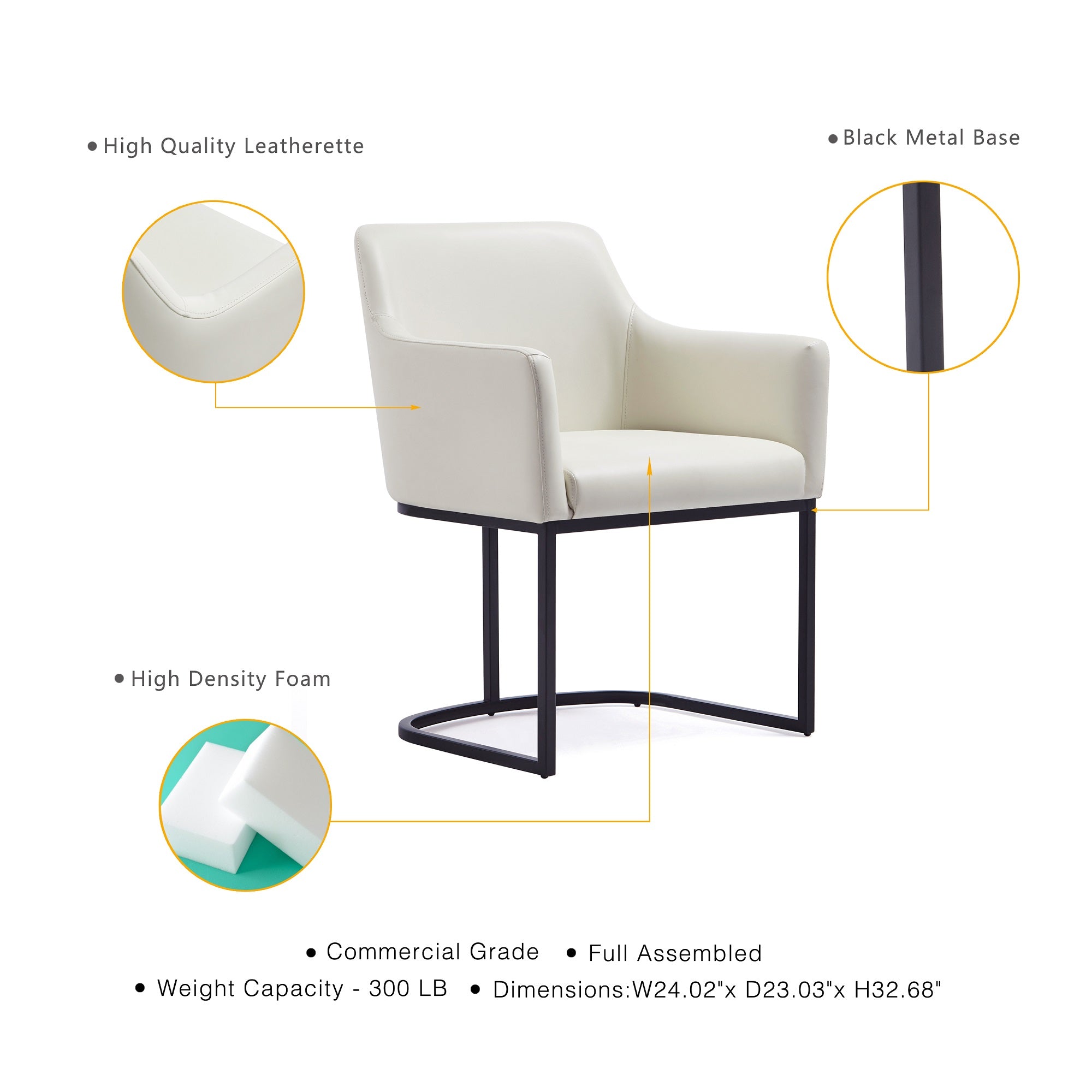 Serena Metal Vegan Leather Armchair