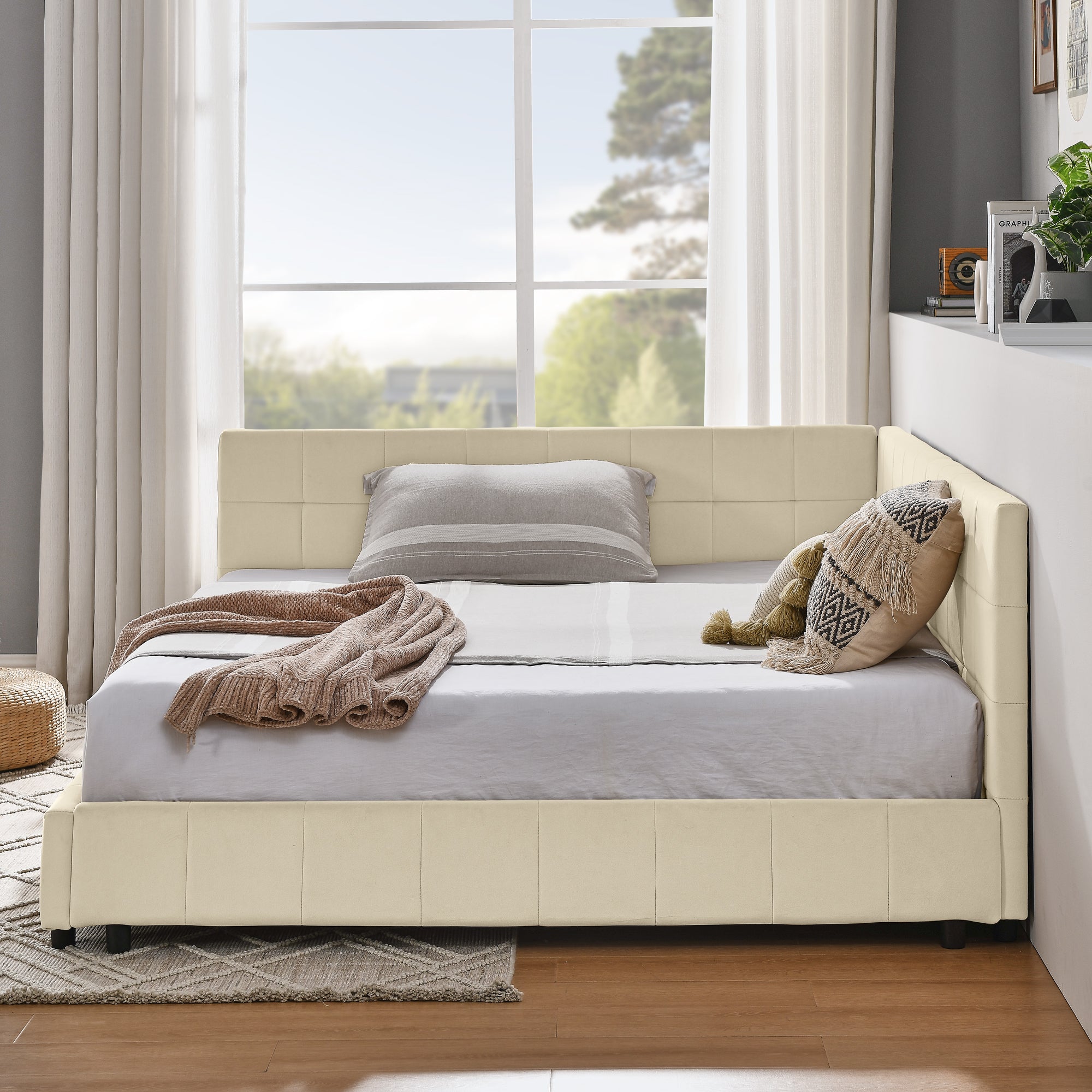 Full Size Upholstered Tufted Bed Frame