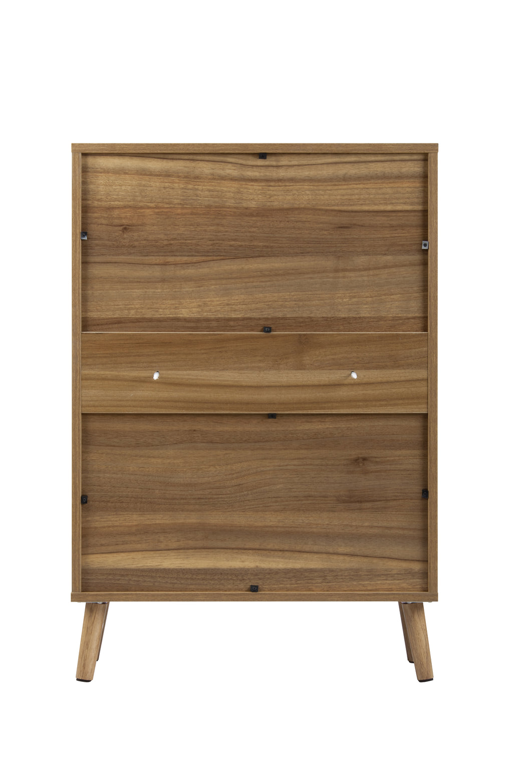 Japandi Narrow Shoe Cabinet with Carved Floral Pattern