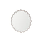 White Scalloped Round Wall Mirror