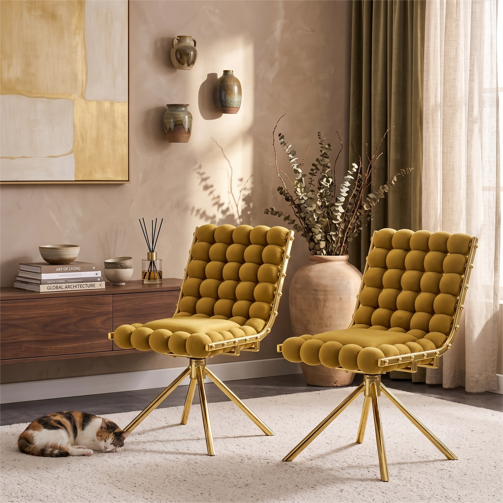 Set of 2 Velvet Dining Seating
