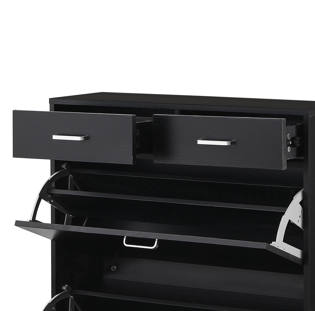 Large Size Shoe Cabinet - Modern Tipping Bucket Organizer