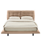 Queen Size Upholstered Floating Bed Frame with LED Lights