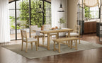 Trexm 6-Piece Farmhouse Dining Set for 6
