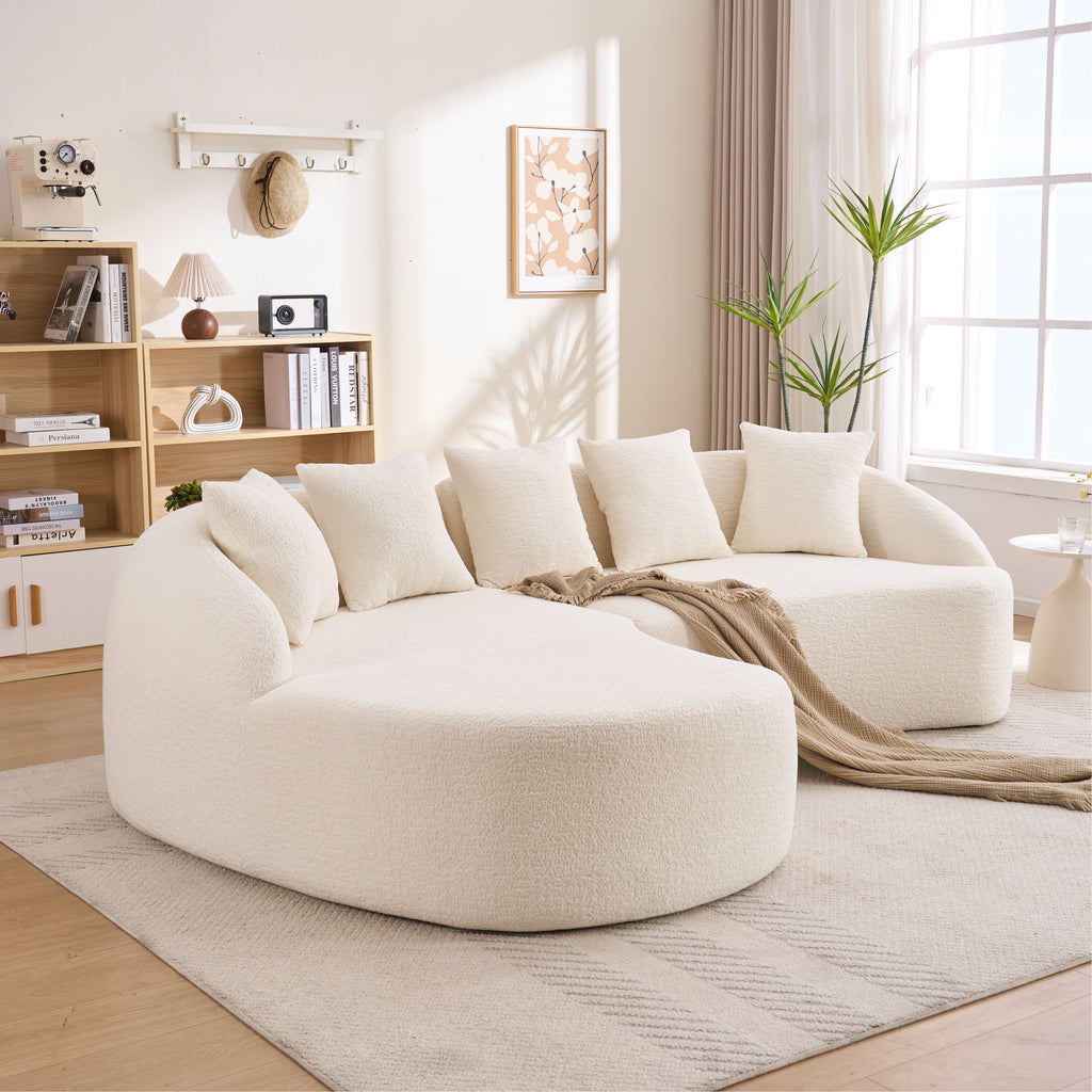 New Boneless L-Shape Sectional Sofa with Curved Chaise