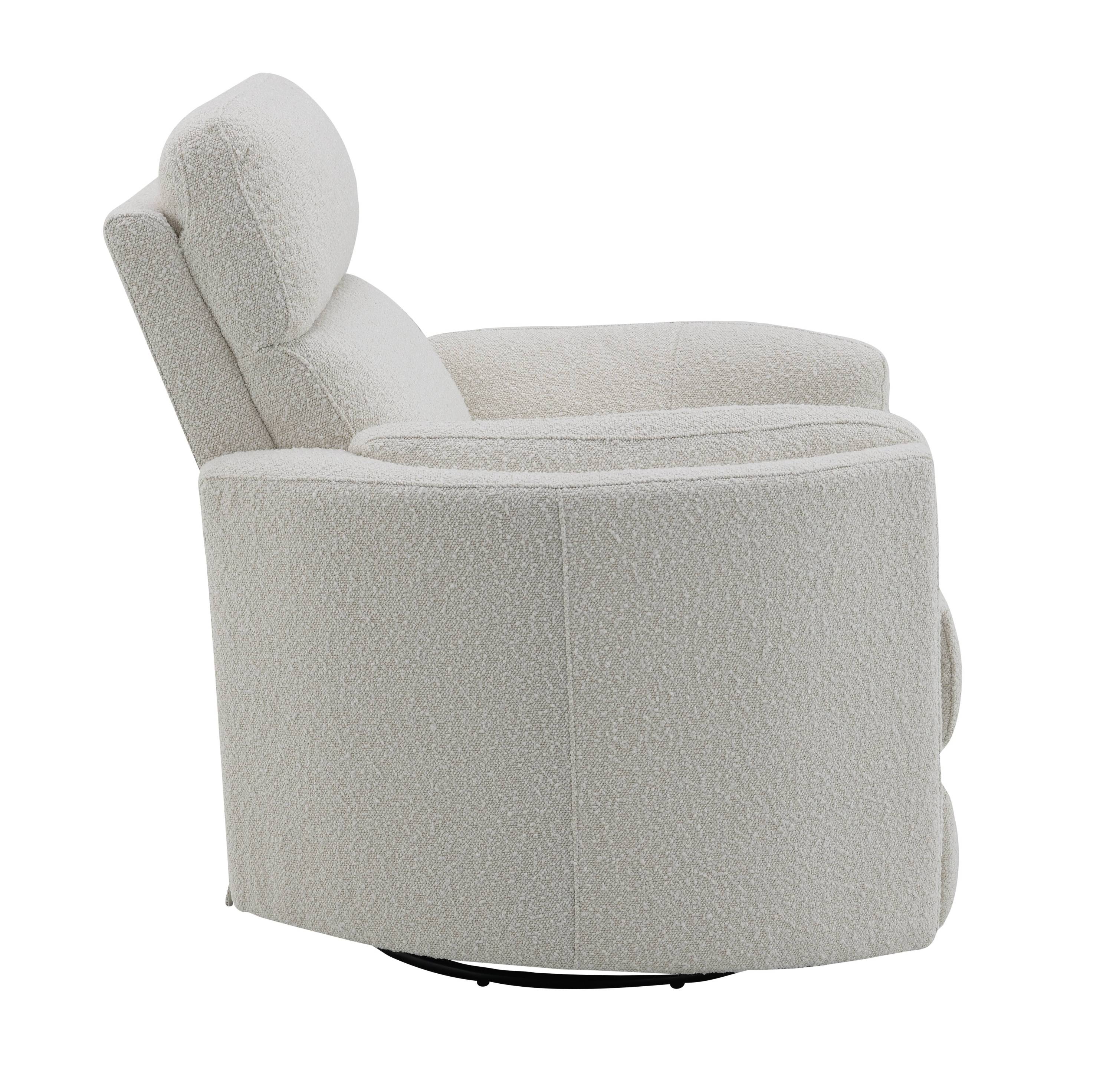 Sagen Beige Boucle Glider Recliner with Swivel