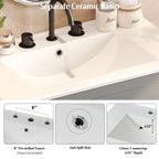 30" Bathroom Vanity with Ceramic Sink and 2 Full-Extension Drawers