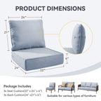 6 Inch Thicker Outdoor Chair Cushion Set