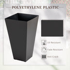 Outsunny Set of 3 Tall Planters with Drainage Hole, 28"