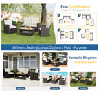 4-Piece All Weather Wicker Outdoor Patio Conversation Set