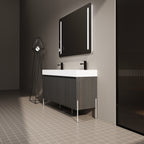 60" Freestanding Bathroom Vanity with Resin Double Sink