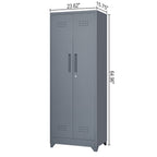 Broom Storage Cabinet With Locking Doors And Shelves