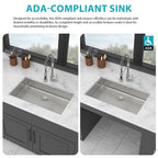 27 Inch ADA-Compliant Undermount Kitchen Sink