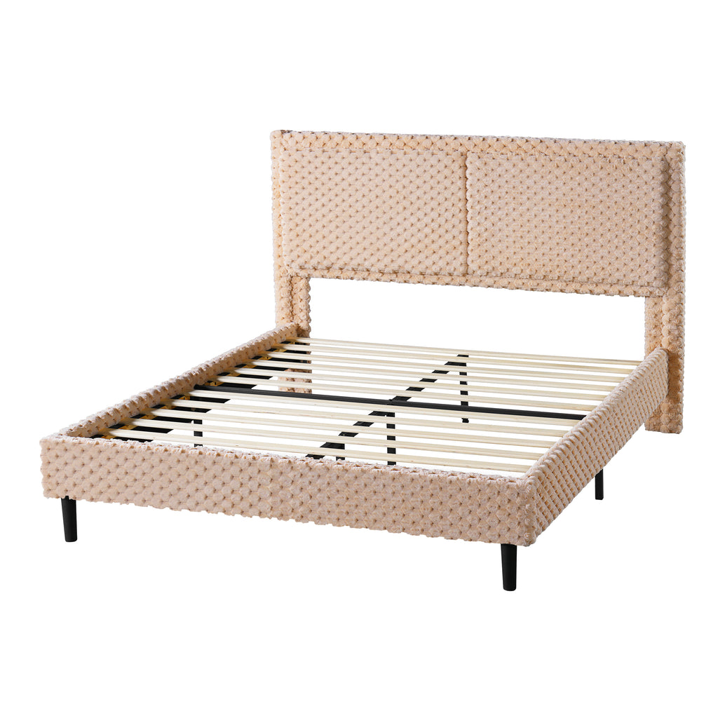 Simple Modern Camel Plush Soft Bed