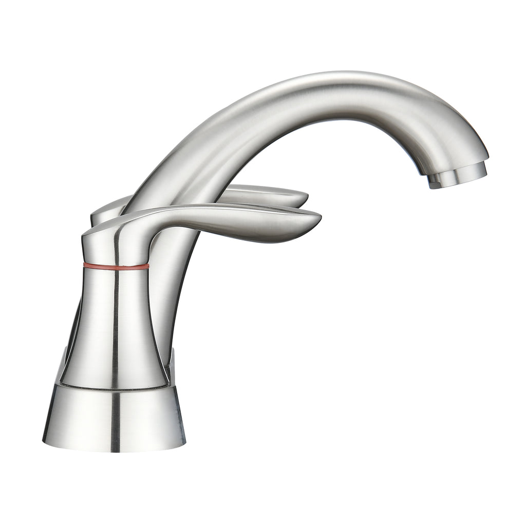 Two Handle 4 Inch Centerset Bathroom Sink Faucet with Pop-Up Drain