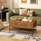 Lift Top Coffee Table 39.4 Inch Rectangle - Farmhouse Style