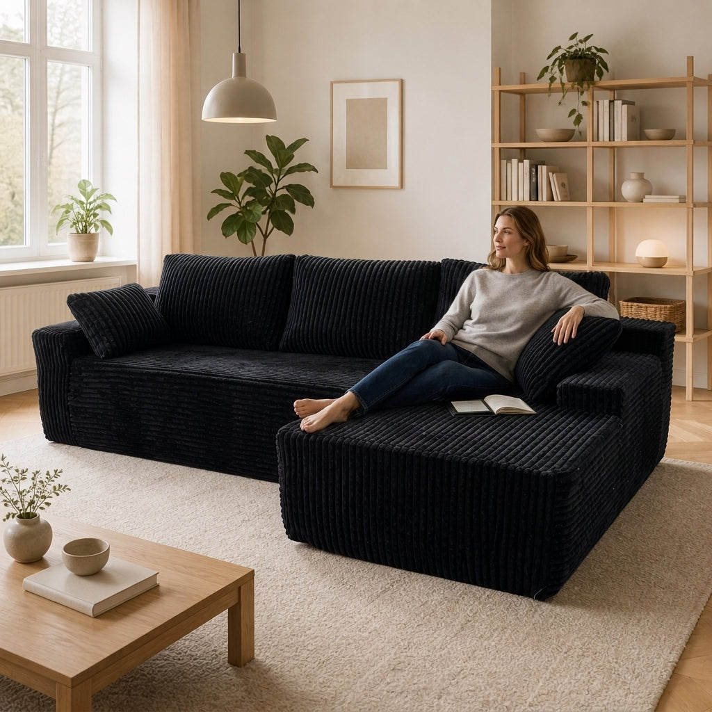 96" Compressed L-Shape Sofa