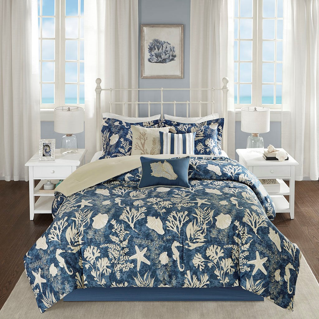 7 Piece Cotton Sateen Comforter Set