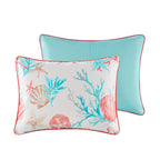 7 Piece Cotton Sateen Comforter Set Coral Queen