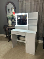 Vanity Desk with Mirror & Light