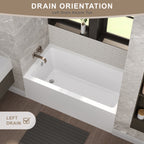 60" Acrylic Alcove Soaking Bathtub with Skirt - Glossy