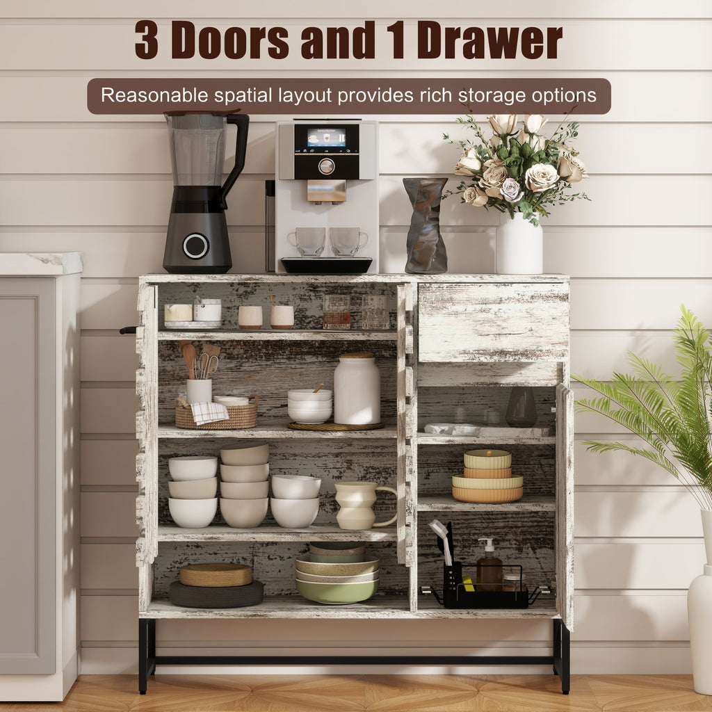 44.3" Farmhouse Sideboard Cabinet with Storage