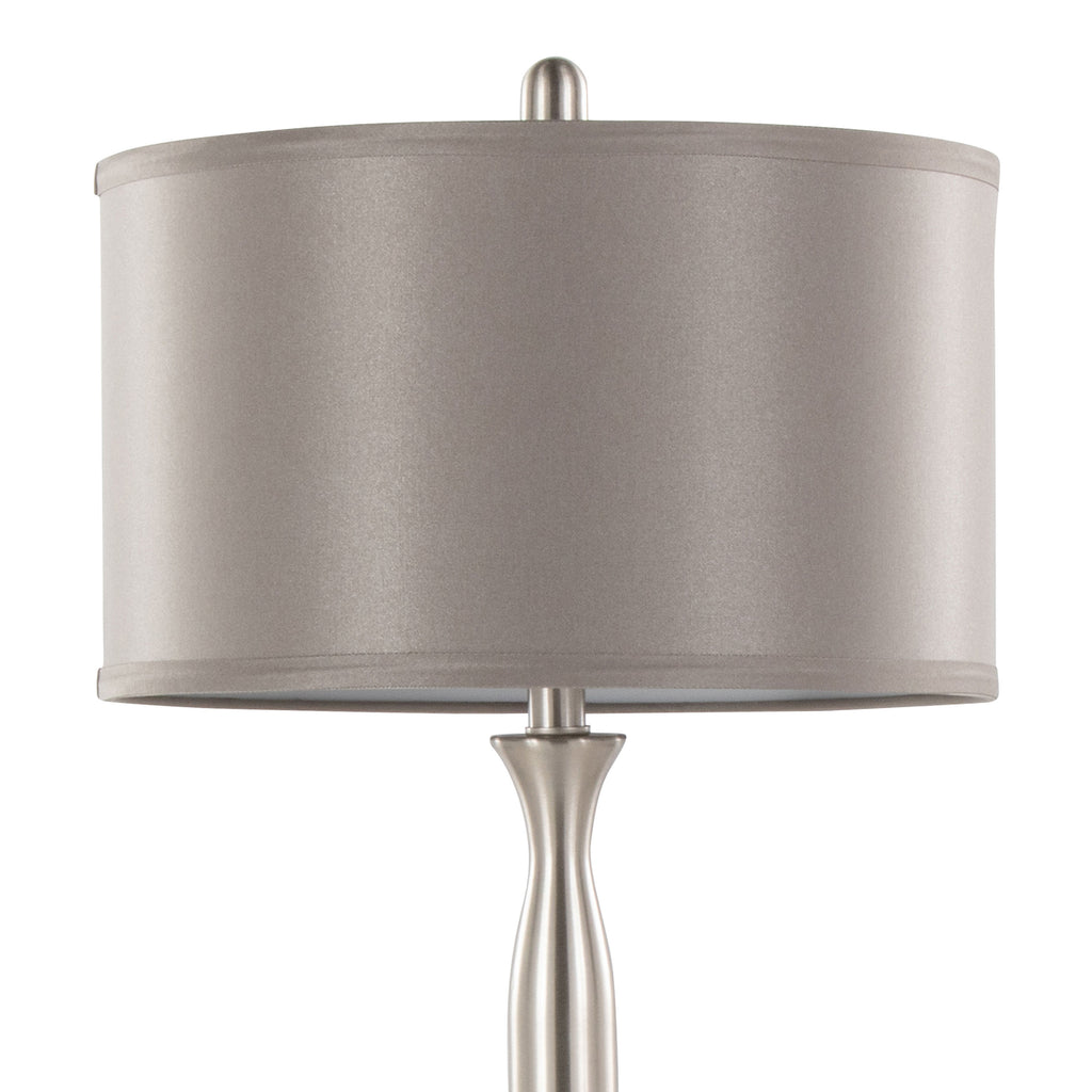 Joan 30" Contemporary Metal Table Lamp in Brushed Nickel
